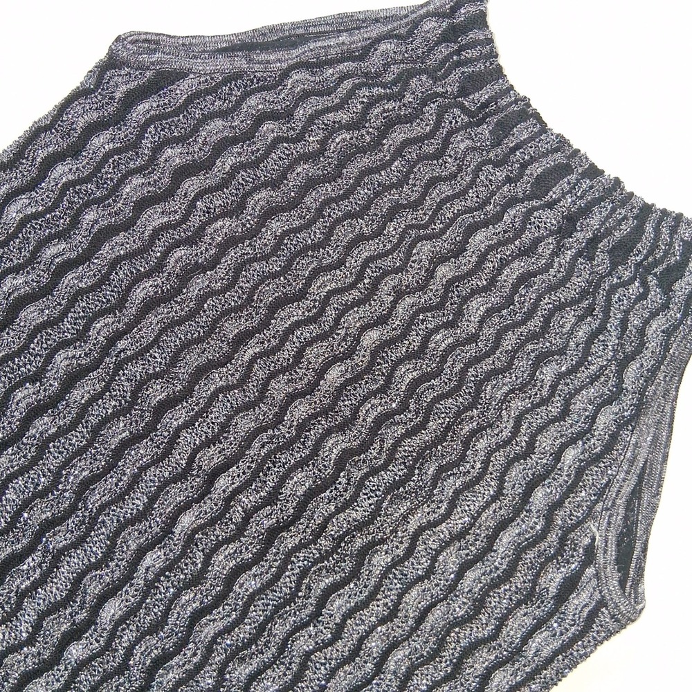 INC International Concepts XL Black Silver Sleeveless Sparkle‎ Tank Top